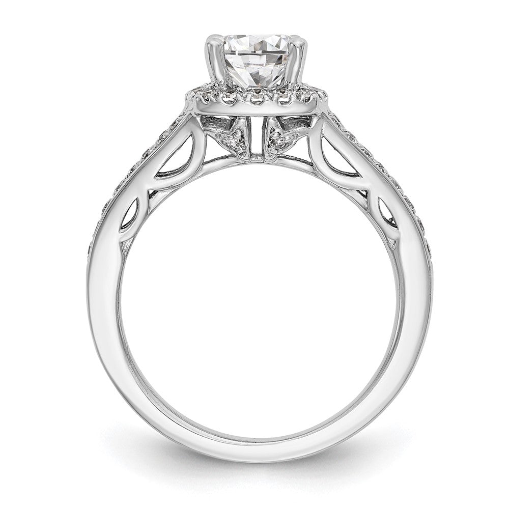 High-Quality 14K White Gold Halo Semi-Mount Engagement Ring for 1 Carat