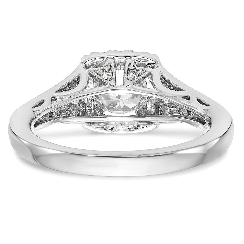 High-Quality 14K White Gold Halo Semi-Mount Engagement Ring for 1 Carat