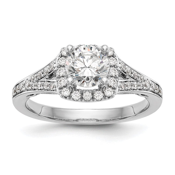 14K White Gold Halo Semi-Mount Engagement Ring for 1 Carat - Style GR1-1022847