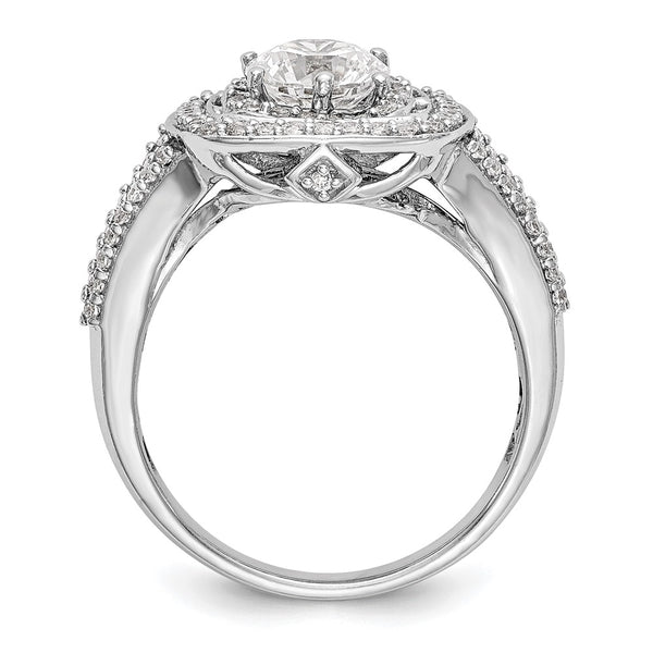 14K White Gold Double Halo Engagement Ring for 1 Carat
