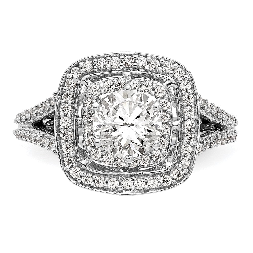 Buy Exclusive 14K White Gold Double Halo Engagement Ring for 1 Carat - Stylish Value!
