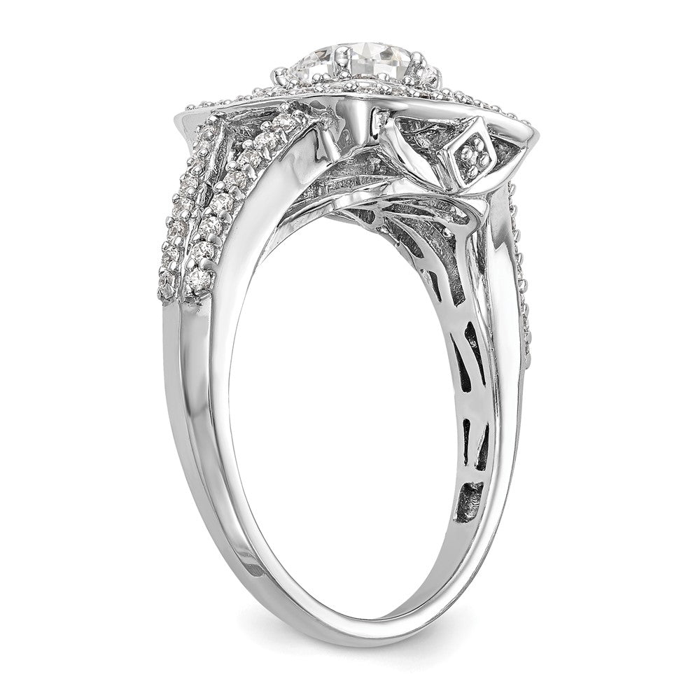 Buy Exclusive 14K White Gold Double Halo Engagement Ring for 1 Carat - Stylish Value!