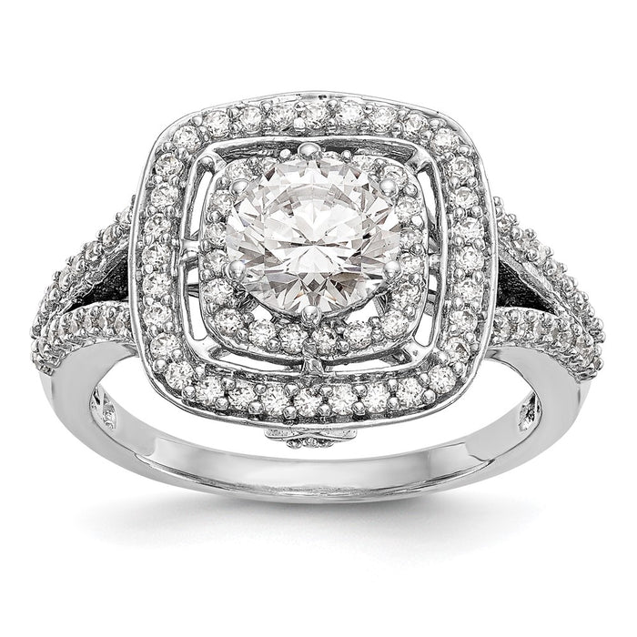Buy Exclusive 14K White Gold Double Halo Engagement Ring for 1 Carat - Stylish Value!-1