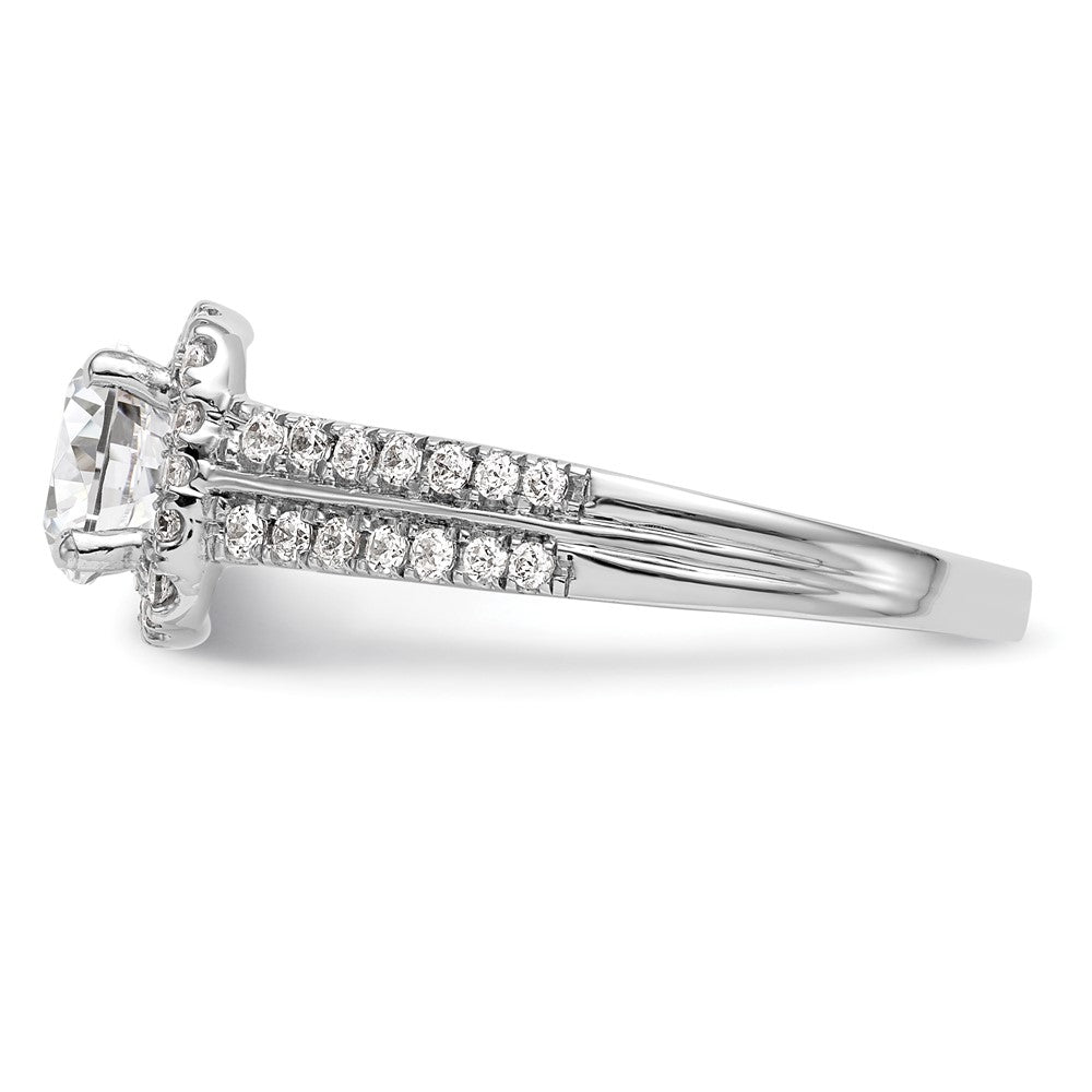 High-Quality 14K White Gold Halo Engagement Ring for 1 Carat Stone - Stylish Value