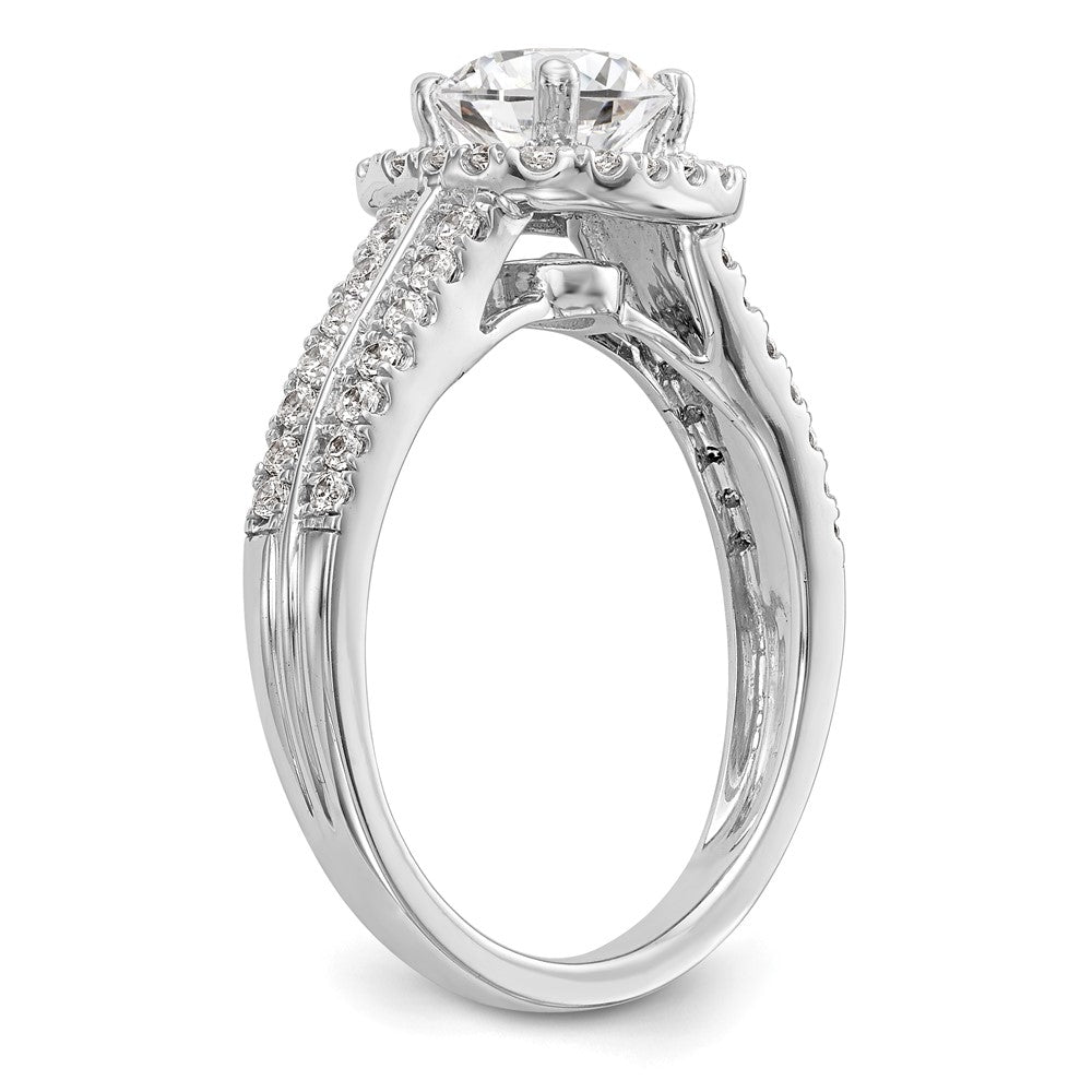 High-Quality 14K White Gold Halo Engagement Ring for 1 Carat Stone - Stylish Value