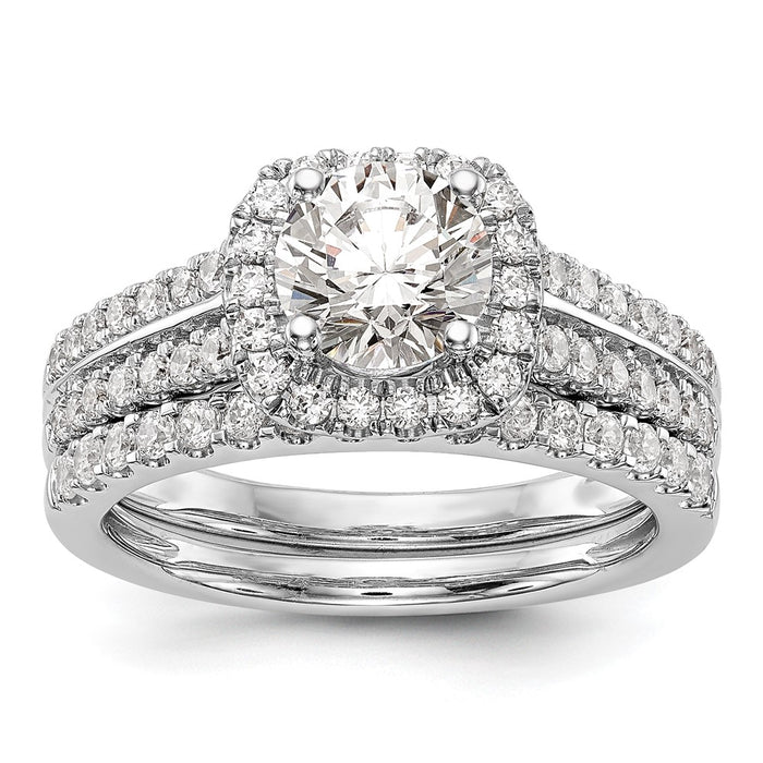High-Quality 14K White Gold Halo Engagement Ring for 1 Carat Stone - Stylish Value-7