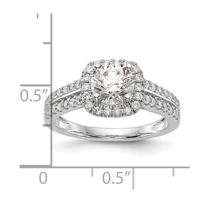 High-Quality 14K White Gold Halo Engagement Ring for 1 Carat Stone - Stylish Value-8