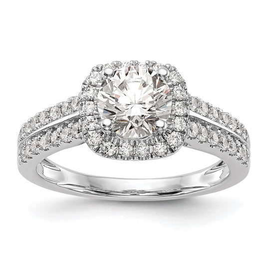 High-Quality 14K White Gold Halo Engagement Ring for 1 Carat Stone - Stylish Value