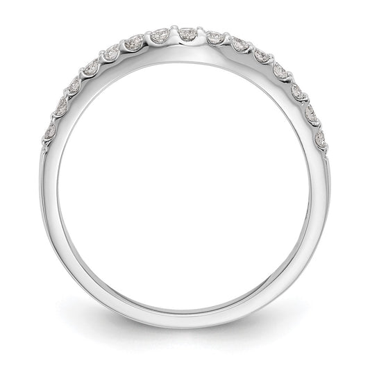 Buy Exclusive 14K White Gold Contoured Wedding Band with 1/4 Carat Diamond - Stylish!