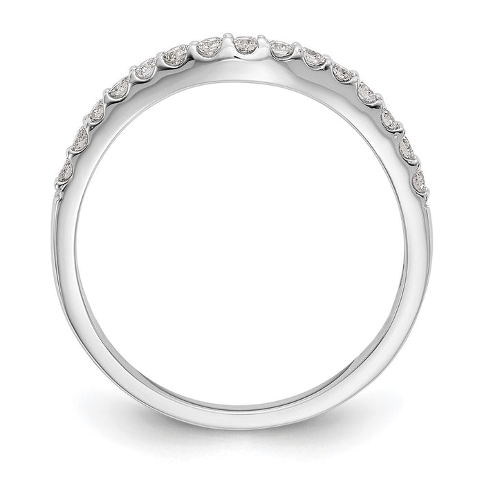 Buy Exclusive 14K White Gold Contoured Wedding Band with 1/4 Carat Diamond - Stylish!-2