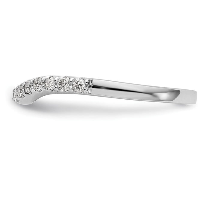 Buy Exclusive 14K White Gold Contoured Wedding Band with 1/4 Carat Diamond - Stylish!-3