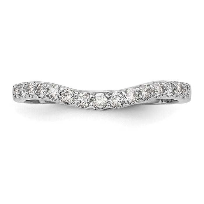 Buy Exclusive 14K White Gold Contoured Wedding Band with 1/4 Carat Diamond - Stylish!-4