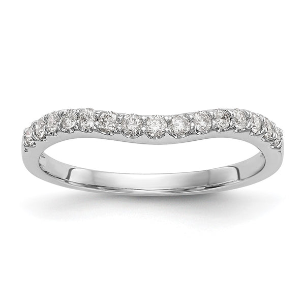14K White Gold Contoured Wedding Band with 1/4 Carat Diamond - Style GR1-1022856