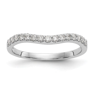 Buy Exclusive 14K White Gold Contoured Wedding Band with 1/4 Carat Diamond - Stylish!