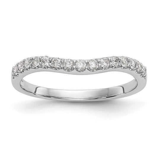 Buy Exclusive 14K White Gold Contoured Wedding Band with 1/4 Carat Diamond - Stylish!