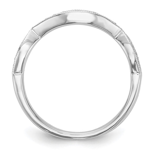 Exclusive 14K White Gold Wedding Band with 1/6 Carat Diamond Accents