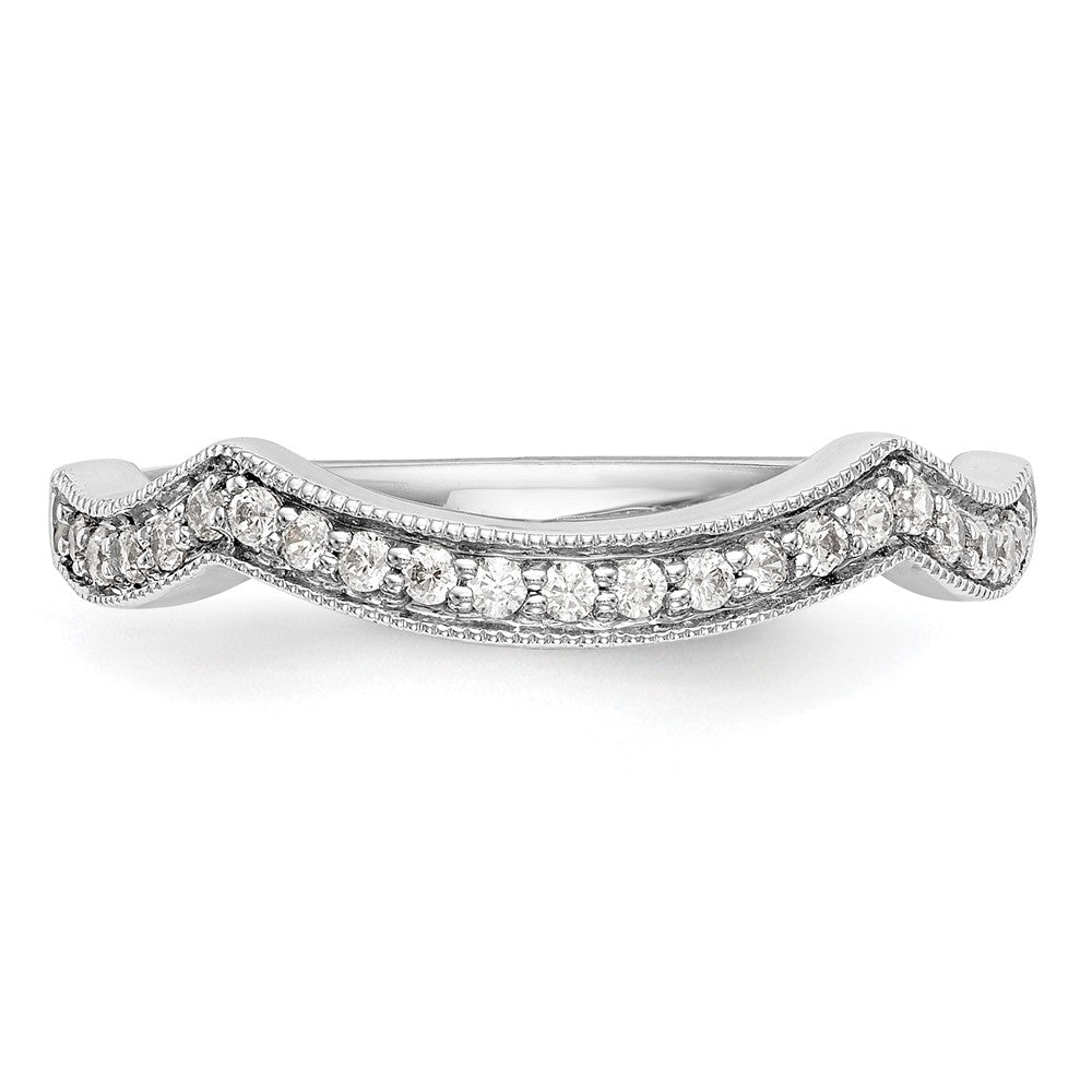 Exclusive 14K White Gold Wedding Band with 1/6 Carat Diamond Accents