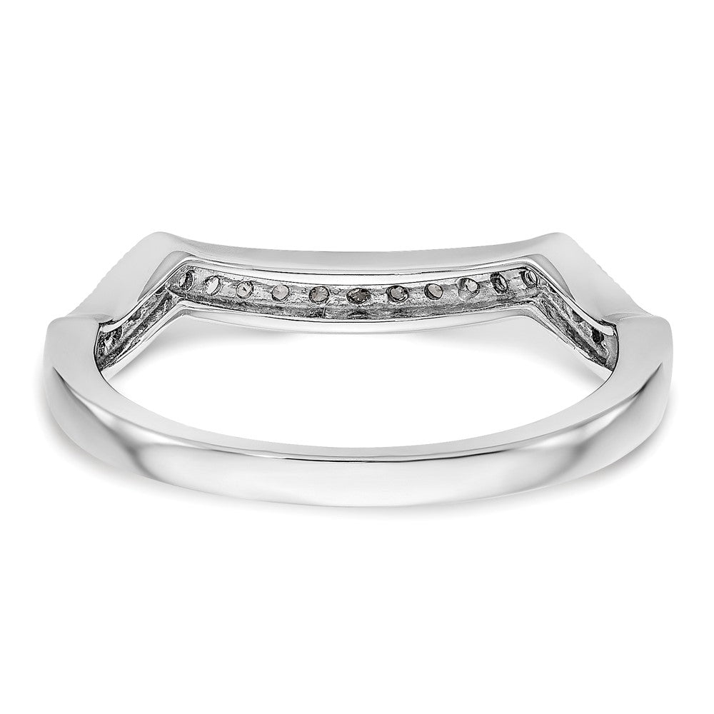 Exclusive 14K White Gold Wedding Band with 1/6 Carat Diamond Accents