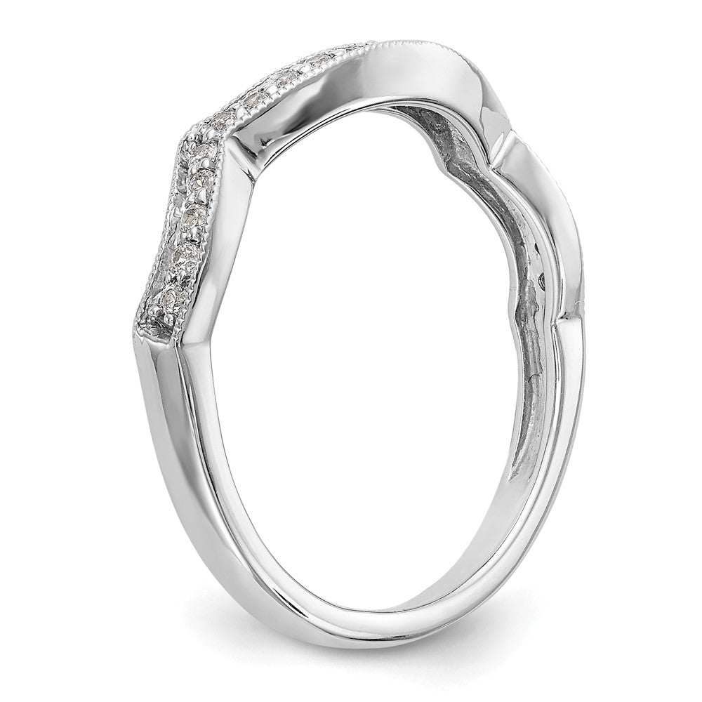 Exclusive 14K White Gold Wedding Band with 1/6 Carat Diamond Accents