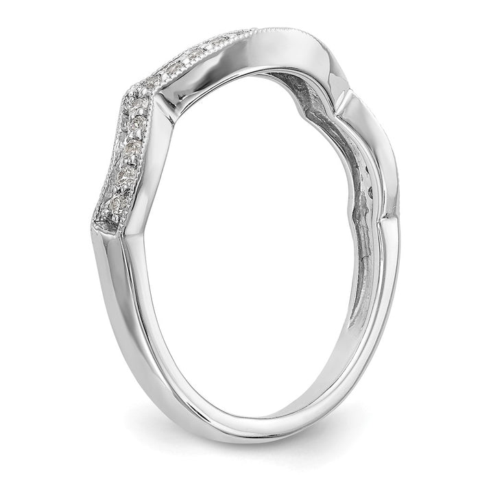 Exclusive 14K White Gold Wedding Band with 1/6 Carat Diamond Accents-6