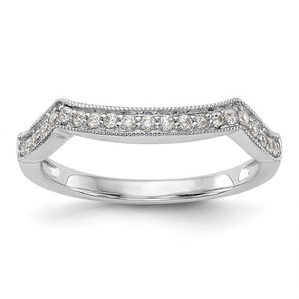 Exclusive 14K White Gold Wedding Band with 1/6 Carat Diamond Accents