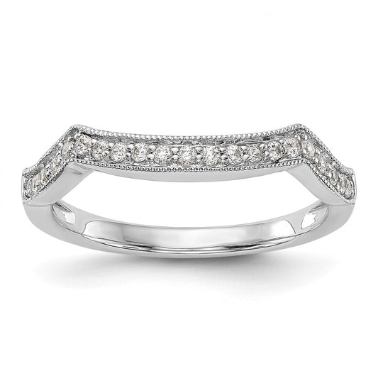 Exclusive 14K White Gold Wedding Band with 1/6 Carat Diamond Accents