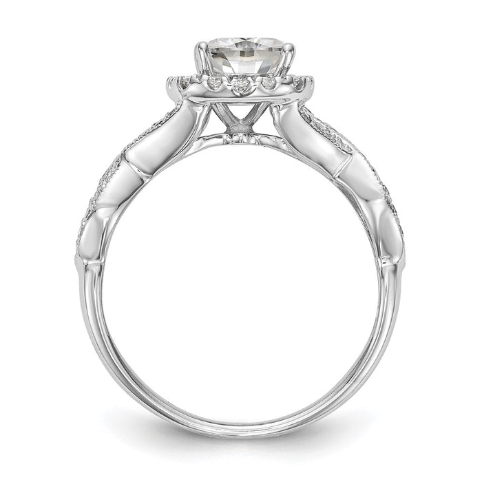 Buy Exclusive 14K White Gold Halo Engagement Ring, 1 Carat Cushion Center-2