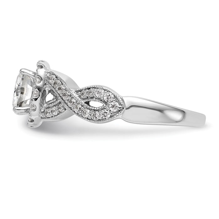 Buy Exclusive 14K White Gold Halo Engagement Ring, 1 Carat Cushion Center-3