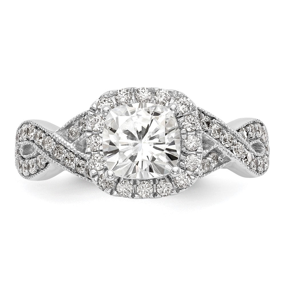 Buy Exclusive 14K White Gold Halo Engagement Ring, 1 Carat Cushion Center