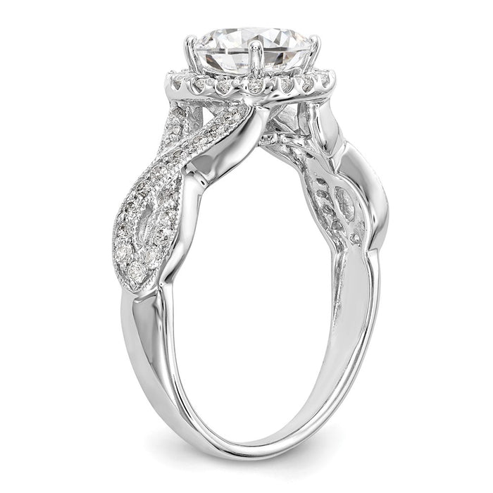 Buy Exclusive 14K White Gold Halo Engagement Ring, 1 Carat Cushion Center-6