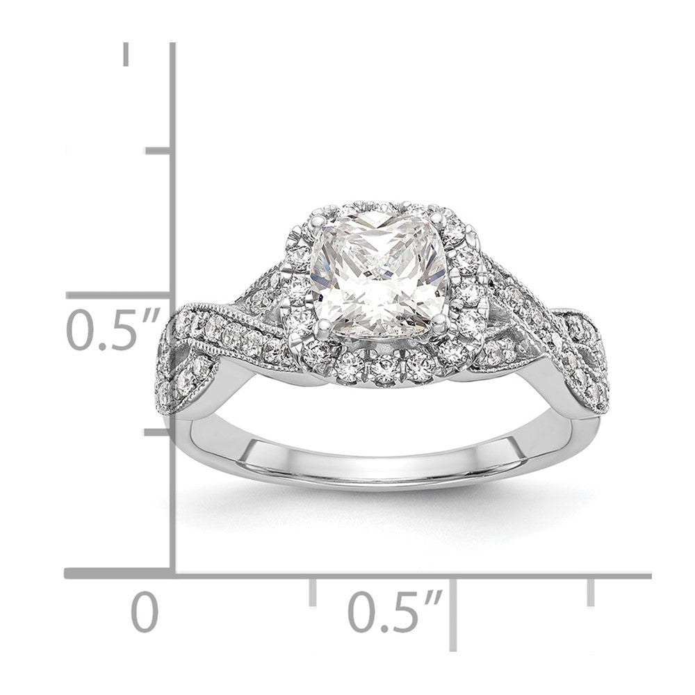 Buy Exclusive 14K White Gold Halo Engagement Ring, 1 Carat Cushion Center