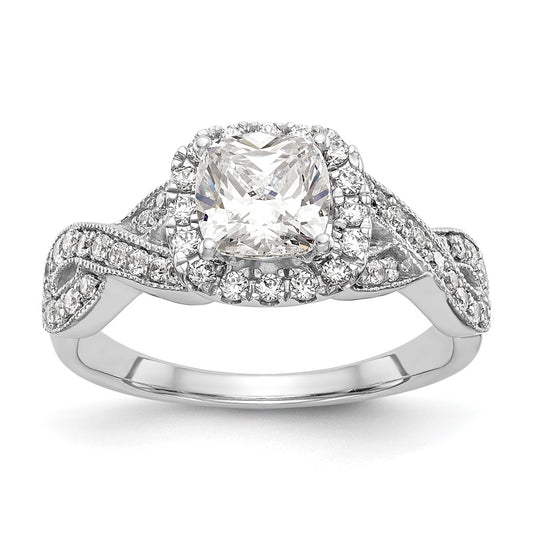 Buy Exclusive 14K White Gold Halo Engagement Ring, 1 Carat Cushion Center