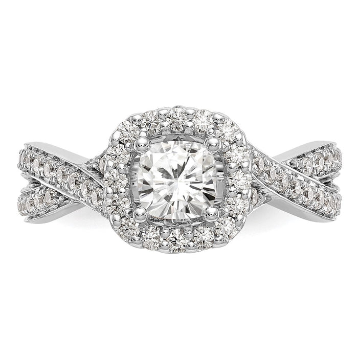 Buy 14K White Gold Halo Engagement Ring, 5/8 Carat Total Weight, Stylish Design-4