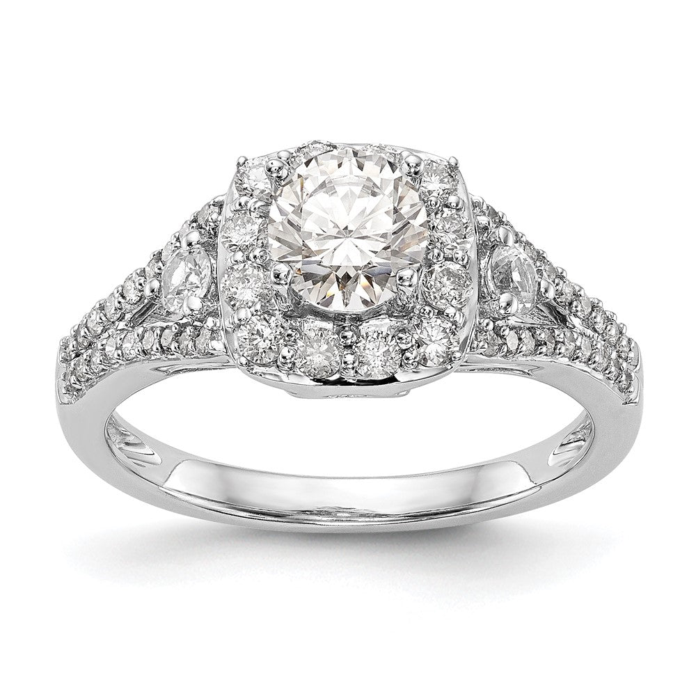 Buy 14K White Gold Halo Engagement Ring, 5/8 Carat Total Weight, Stylish Design