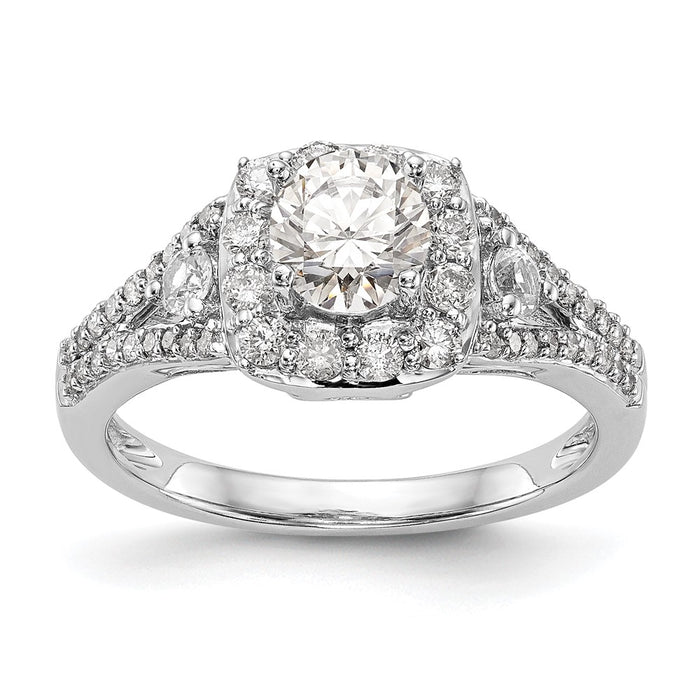 Buy 14K White Gold Halo Engagement Ring, 5/8 Carat Total Weight, Stylish Design-1