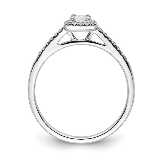 Buy Exclusive 14K White Gold Halo Engagement Ring - 1/4 Carat Princess Center