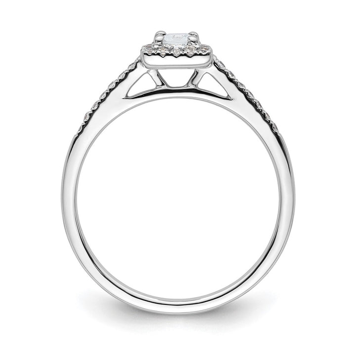 Buy Exclusive 14K White Gold Halo Engagement Ring - 1/4 Carat Princess Center-2