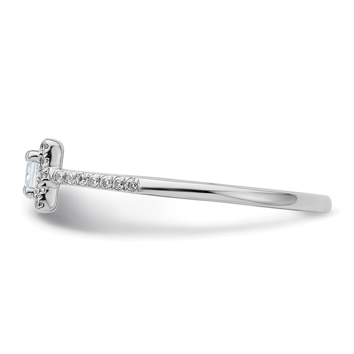 Buy Exclusive 14K White Gold Halo Engagement Ring - 1/4 Carat Princess Center-3