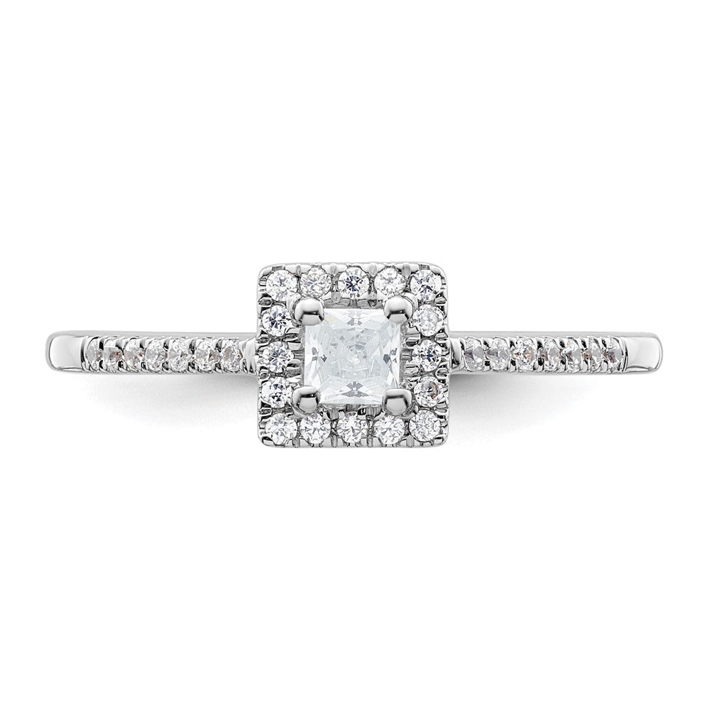 Buy Exclusive 14K White Gold Halo Engagement Ring - 1/4 Carat Princess Center