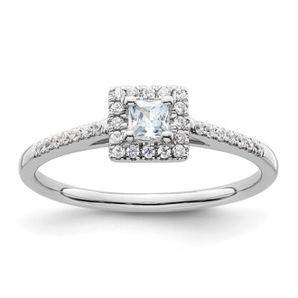 Buy Exclusive 14K White Gold Halo Engagement Ring - 1/4 Carat Princess Center