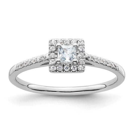 Buy Exclusive 14K White Gold Halo Engagement Ring - 1/4 Carat Princess Center