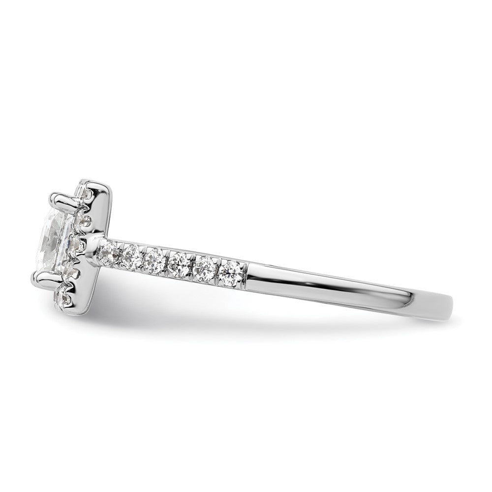Buy Stylish 14K White Gold Halo Engagement Ring | 3/4 Carat Princess Center