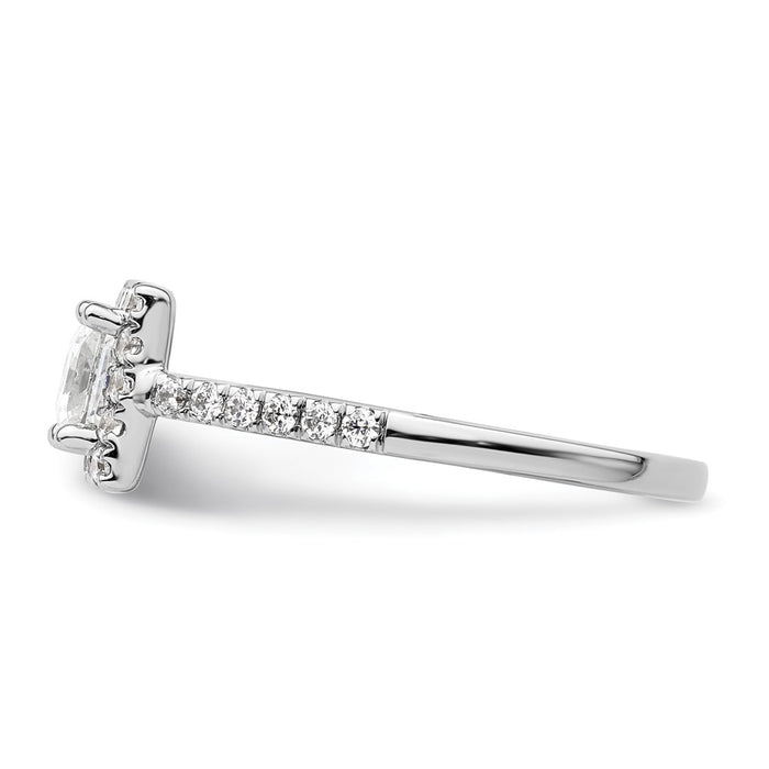 Buy Stylish 14K White Gold Halo Engagement Ring | 3/4 Carat Princess Center-3