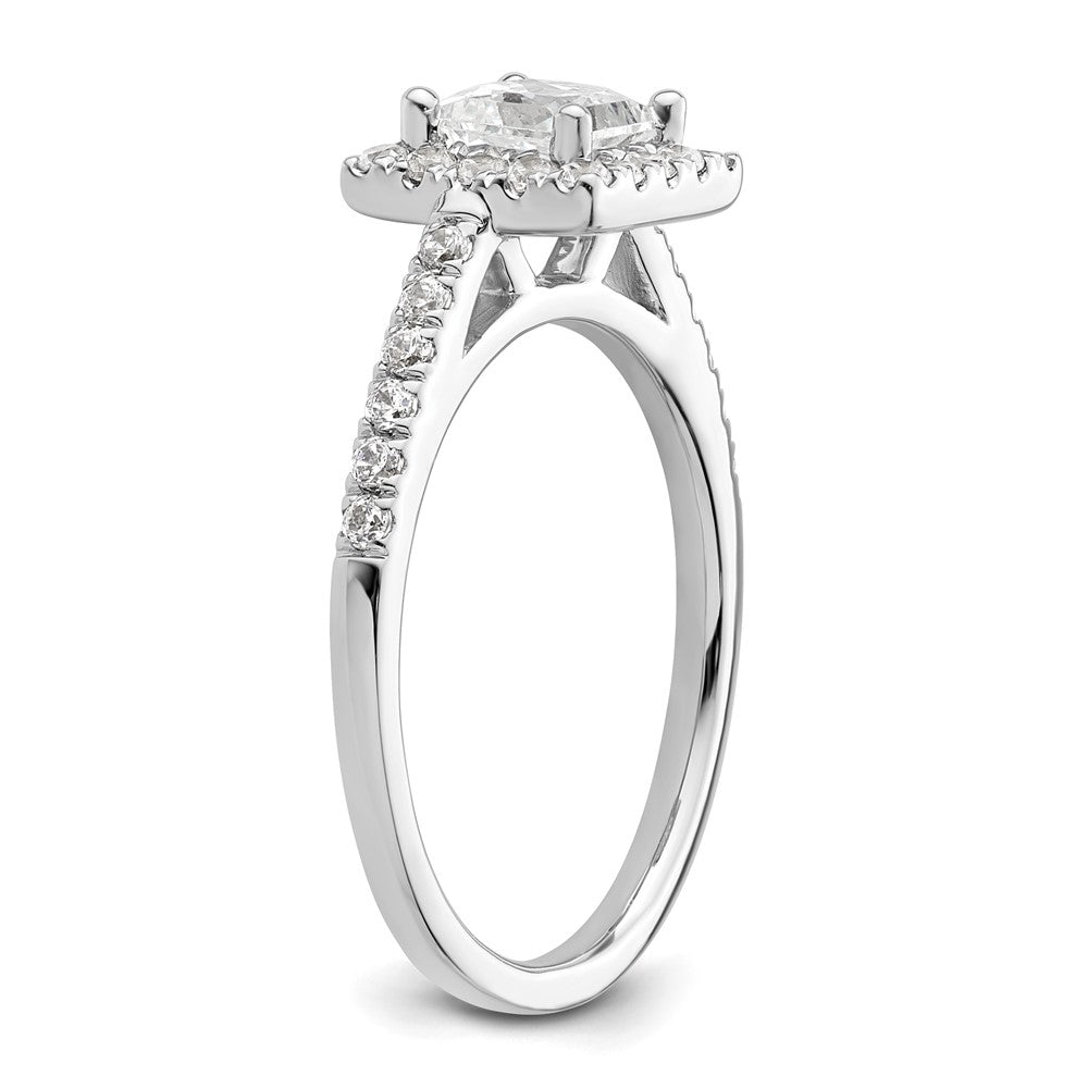Buy Stylish 14K White Gold Halo Engagement Ring | 3/4 Carat Princess Center