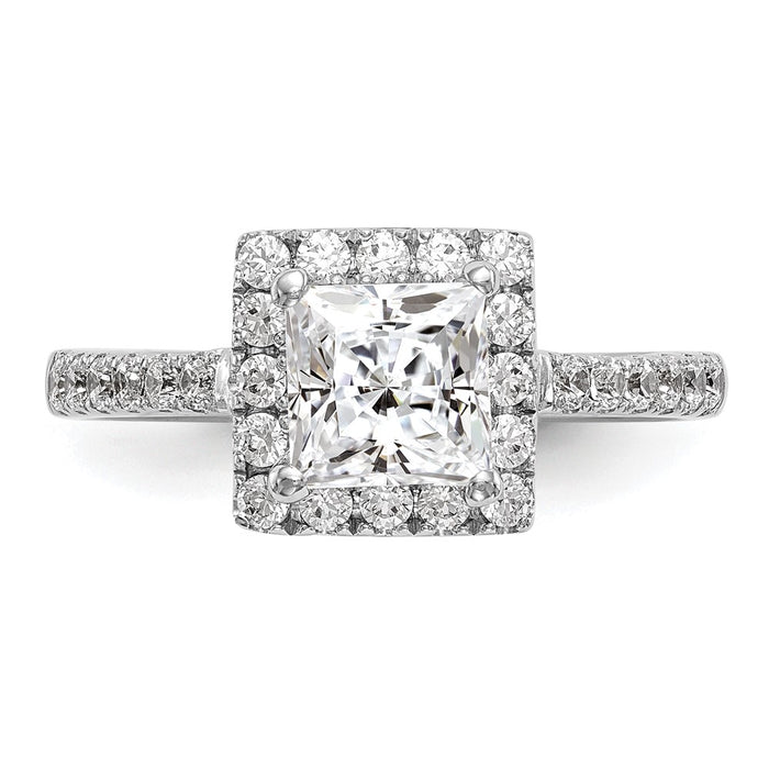 Buy 14K White Gold Halo Semi-Mount Engagement Ring - 1 Carat Stylish Design!-4