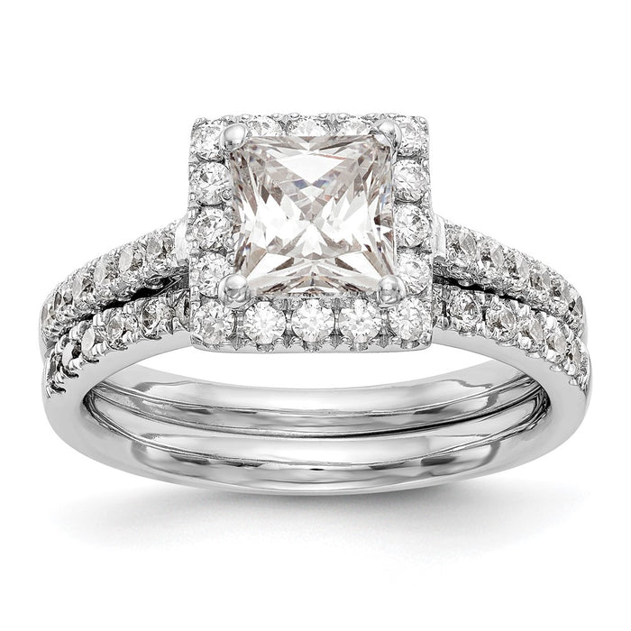 Buy 14K White Gold Halo Semi-Mount Engagement Ring - 1 Carat Stylish Design!-7