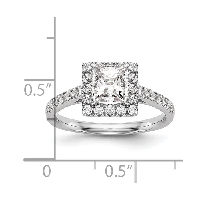 Buy 14K White Gold Halo Semi-Mount Engagement Ring - 1 Carat Stylish Design!-8