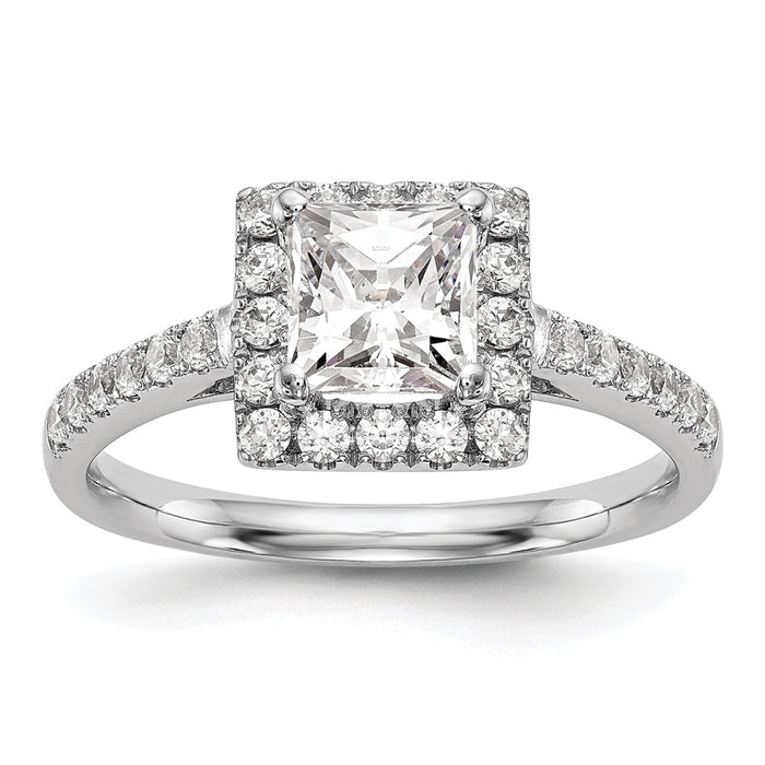 Buy 14K White Gold Halo Semi-Mount Engagement Ring - 1 Carat Stylish Design!-1