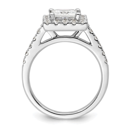 High-Quality 14K White Gold Halo Semi-Mount Engagement Ring for 1.5 Carat, Stylish Design with 3/4 Carat Diamonds