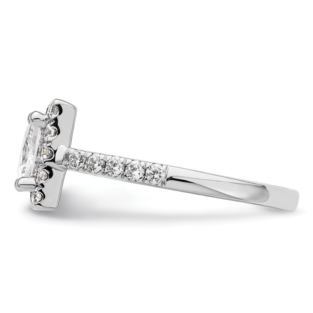 High-Quality 14K White Gold Halo Semi-Mount Engagement Ring for 1.5 Carat, Stylish Design with 3/4 Carat Diamonds